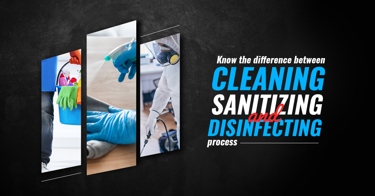 Know the difference between Cleaning, Sanitizing and Disinfecting: